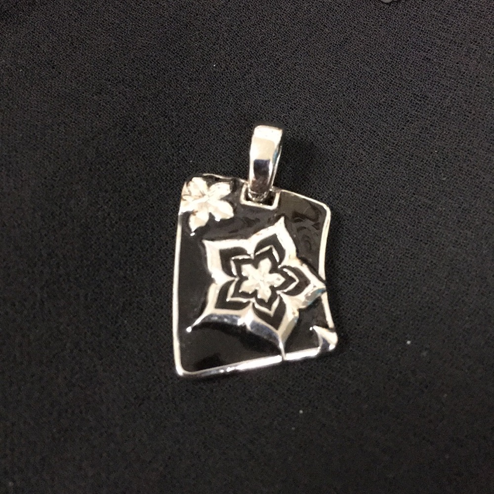3/$30 NWOT slide pendant in silver and black
